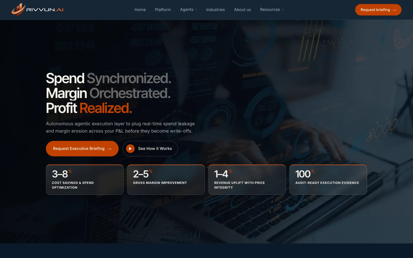 Rivvun agentic AI platform website homepage